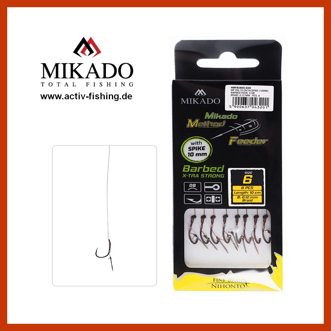 X Mikado Method Feeder X Strong Haken Rig Mit Spike Nadel Feederhake